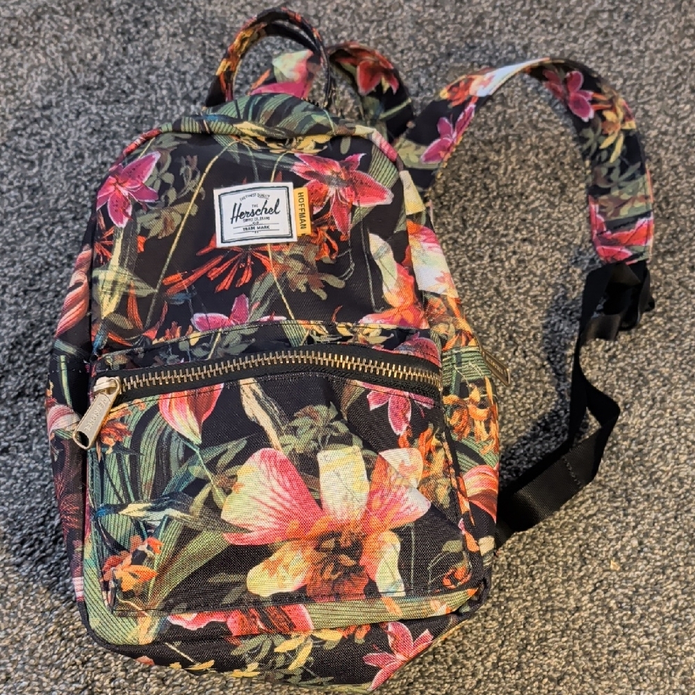 Herschel Supply Company Black Floral Mini Backpack
